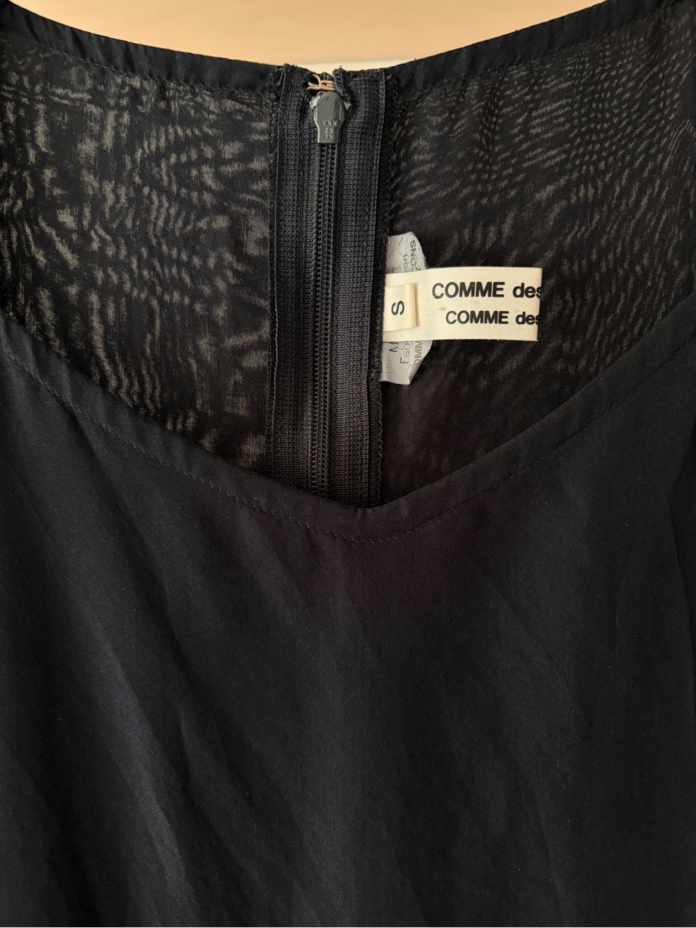 Comme des Garcons Navy Silk High-Low Sleeveless Dress with Bow - Picture 6 of 6